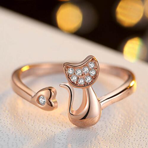 Ring - Women's Lovely Cat Heart Ring