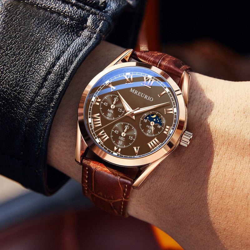 Men's Watch - Quartz Business Belt Watch - GiddyGoatStore