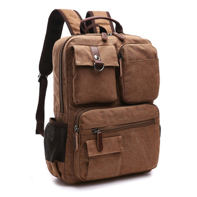 Backpack - Rolling Waxed Canvas Backpack For Men