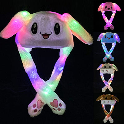 Cute Plush Rabbit Ears LED Lights Party Hat