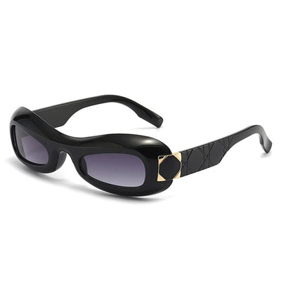 Gafas de sol - Gafas de sol unisex UV400 con ojo de gato vintage champán ovalado