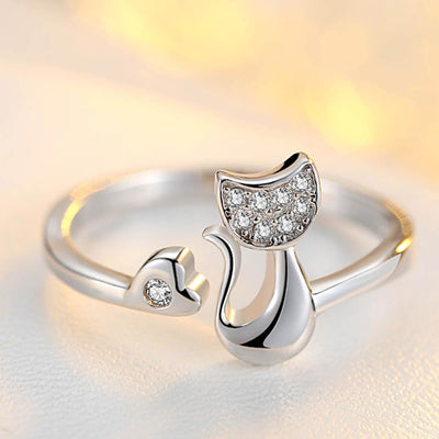 Ring - Women's Lovely Cat Heart Ring