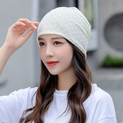 Women's Thin Breathable Baotou Knitted Summer Scarf Hat