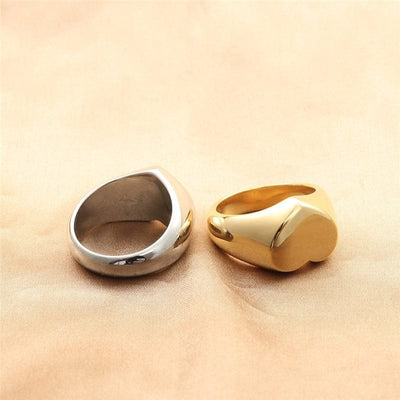 Ring - Women's Stainless Steel Heart Shaped Silver Gold Color Rings