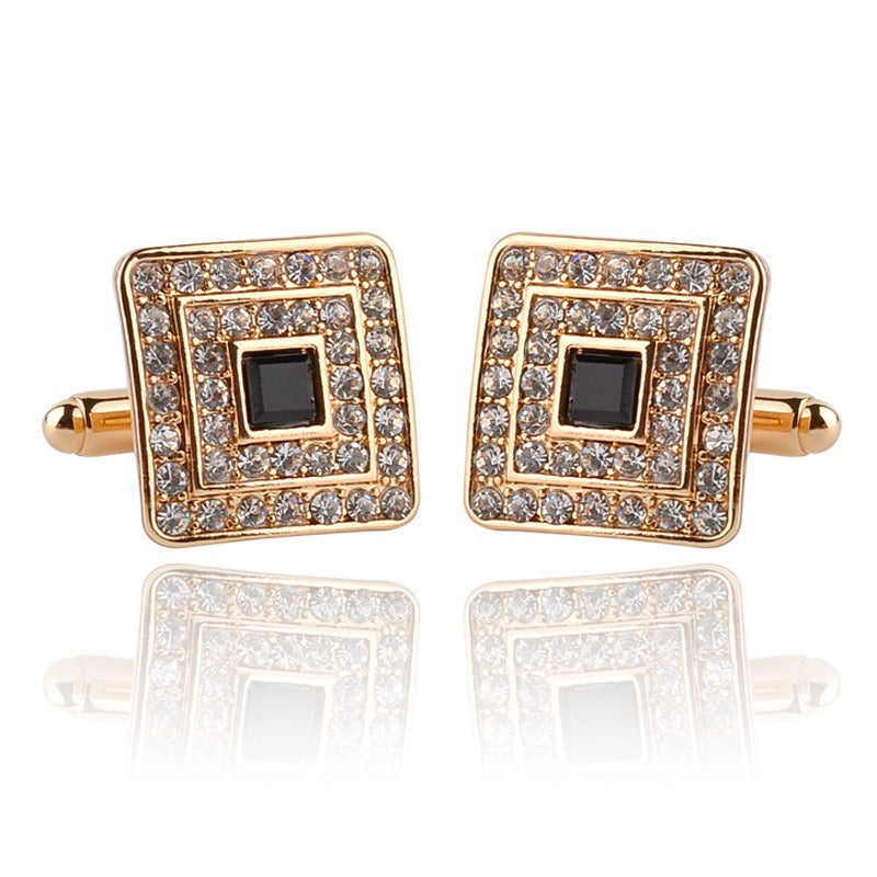 Cufflinks - French Austrian Diamond Zircon Crystal Sleeve Cuff Links