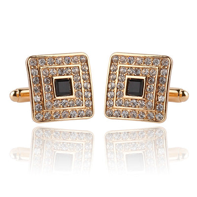 Cufflinks - French Austrian Diamond Zircon Crystal Sleeve Cuff Links