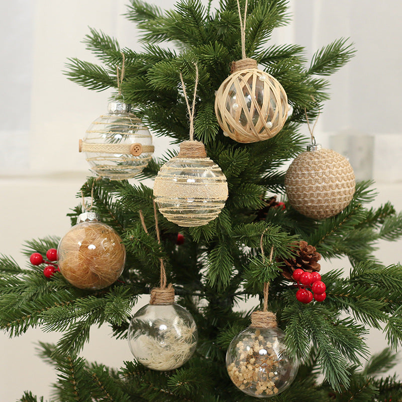 6PCS Christmas Transparent Plant Balls Xmas Ornaments