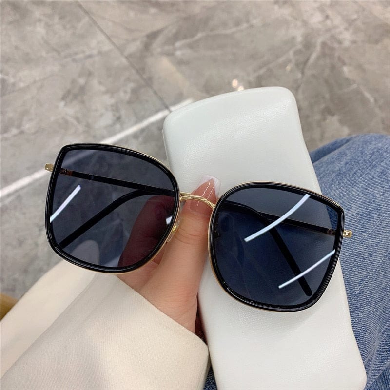 Gafas de sol - Gafas de sol cuadradas blancas negras de moda retro UV400 para mujer 