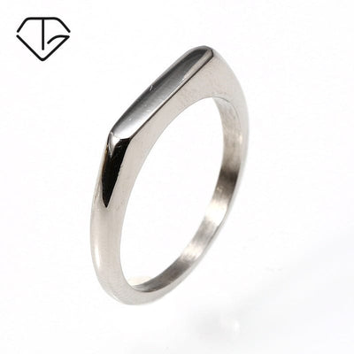 Ring - Unisex Simple Stainless Steel Anti-Scratch Tail Ring