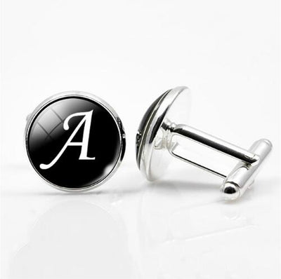 Cufflinks - Black A-Z Alphabet Cuff Links