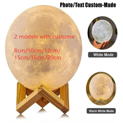 3D Print Moon Lamp Night Light With Custom Photo