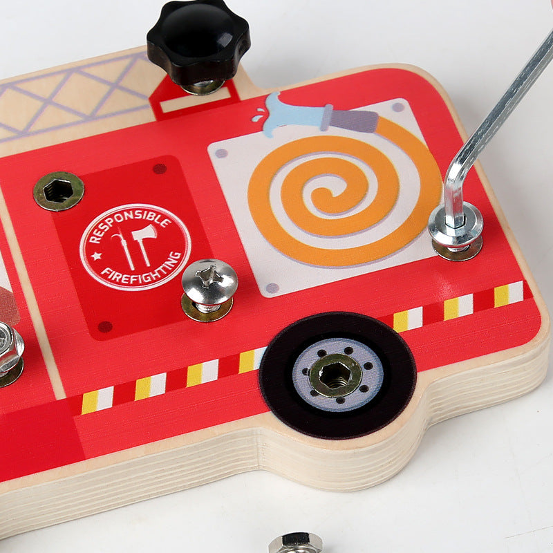 Kids Fire Truck Workbench Screw Tool Toy