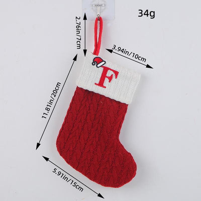 Red Christmas Stocking Personalized Letter Xmas Sock