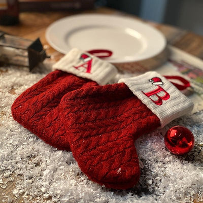 Red Christmas Stocking Personalized Letter Xmas Sock