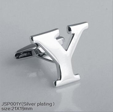 Cufflinks - Silver-color 26 Letters Cuff Links