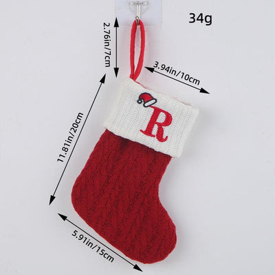 Red Christmas Stocking Personalized Letter Xmas Sock