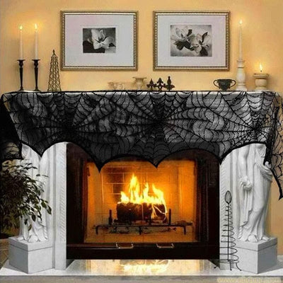 Halloween Web Skeleton Skull Tablecloth - GiddyGoatStore