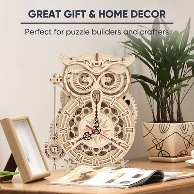 161pcs DIY 3D Owl Wooden Clock Toy Model - GiddyGoatStore