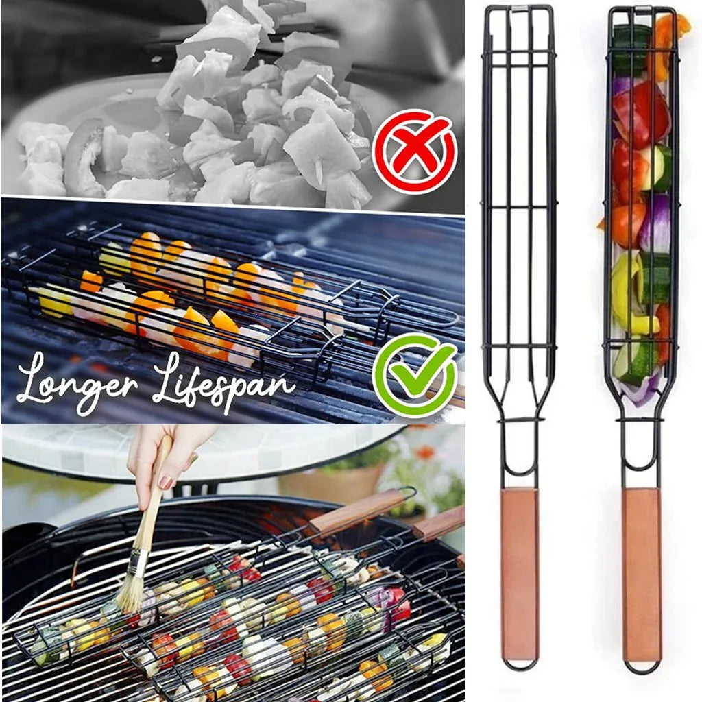 Portable Stainless Steel Nonstick BBQ Grilling Basket