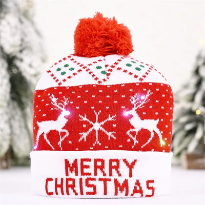 Christmas Knitted Hat With LED Flashing Lights