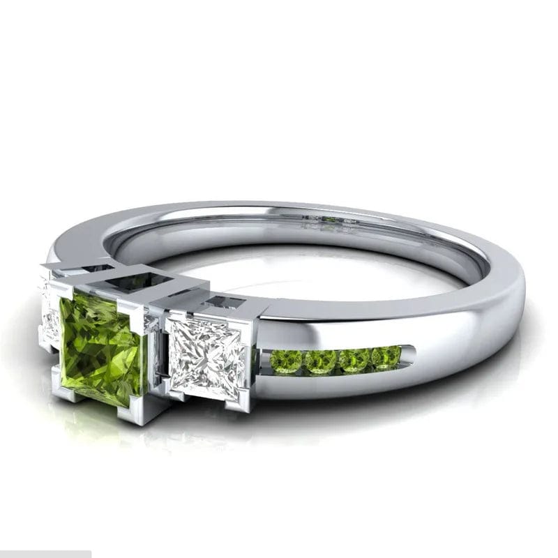 Ring - Women's Classic 925 Silver with Sapphire Emerald Amethyst Gemstone Wedding Ring