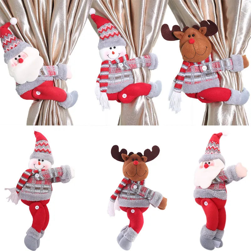 Christmas Curtain Ties Xmas Button Holder