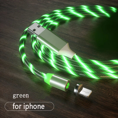 1m USB Type C Magnetic Luminous Phone Charging Cable