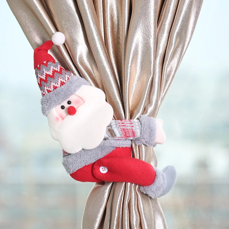 Christmas Curtain Ties Xmas Button Holder