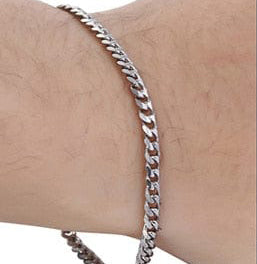 Stainless Steel Cuban Link Chain Unisex Bracelet ~ 3-11mm