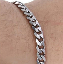 Pulsera unisex con cadena de eslabones cubanos de acero inoxidable ~ 3-11 mm