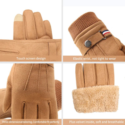 Gloves - Men's Warm Suede Touch Screen Gloves