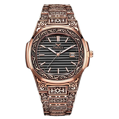 Watch - Men's Luxury Fashion ONOLA Golden Stainless Steel Quartz Watch