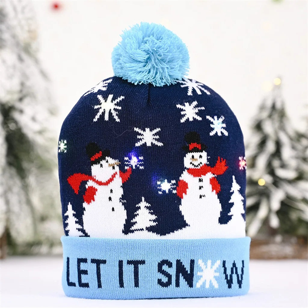 Christmas Knitted Hat With LED Flashing Lights