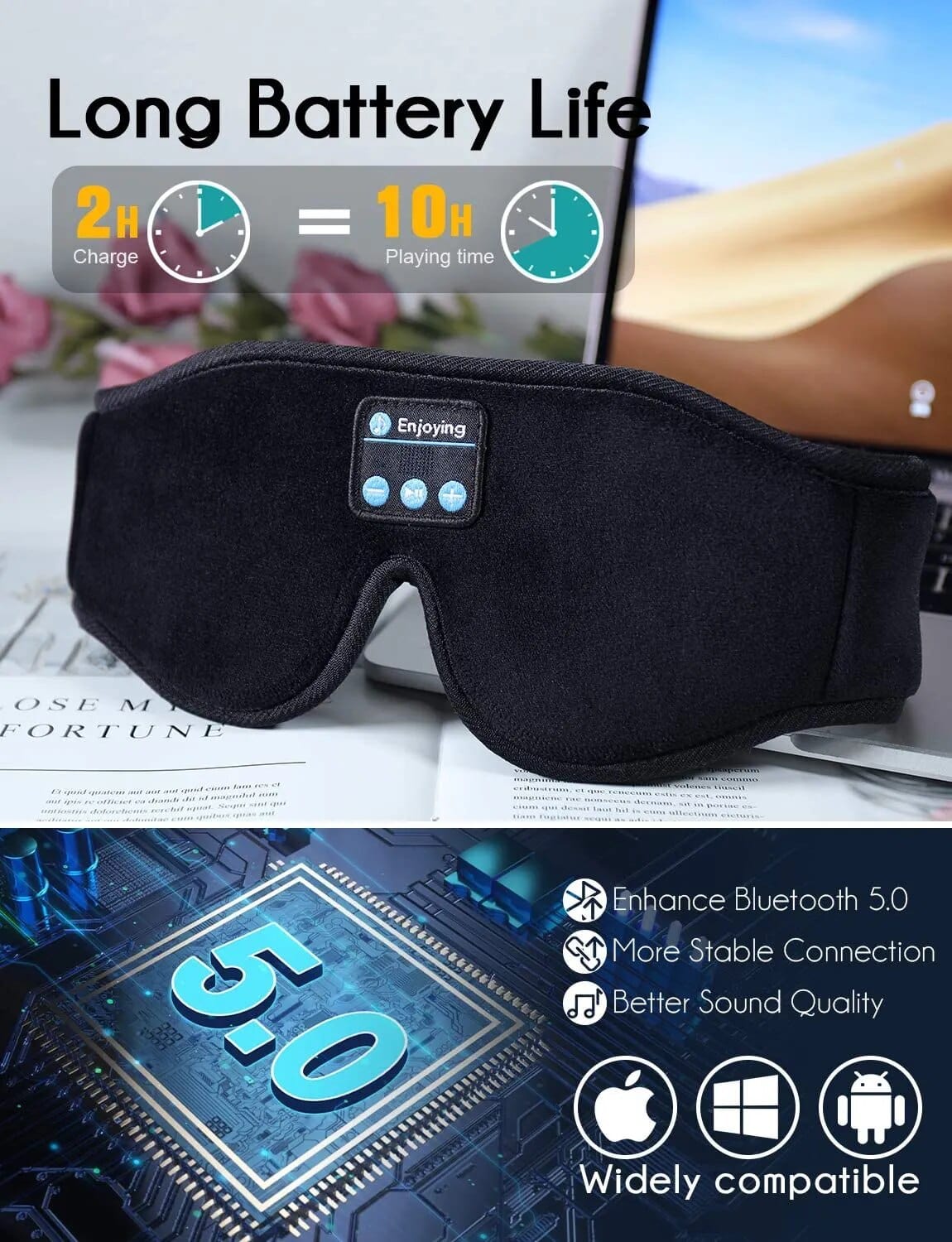 Bluetooth Sleep Eye Mask - GiddyGoatStore
