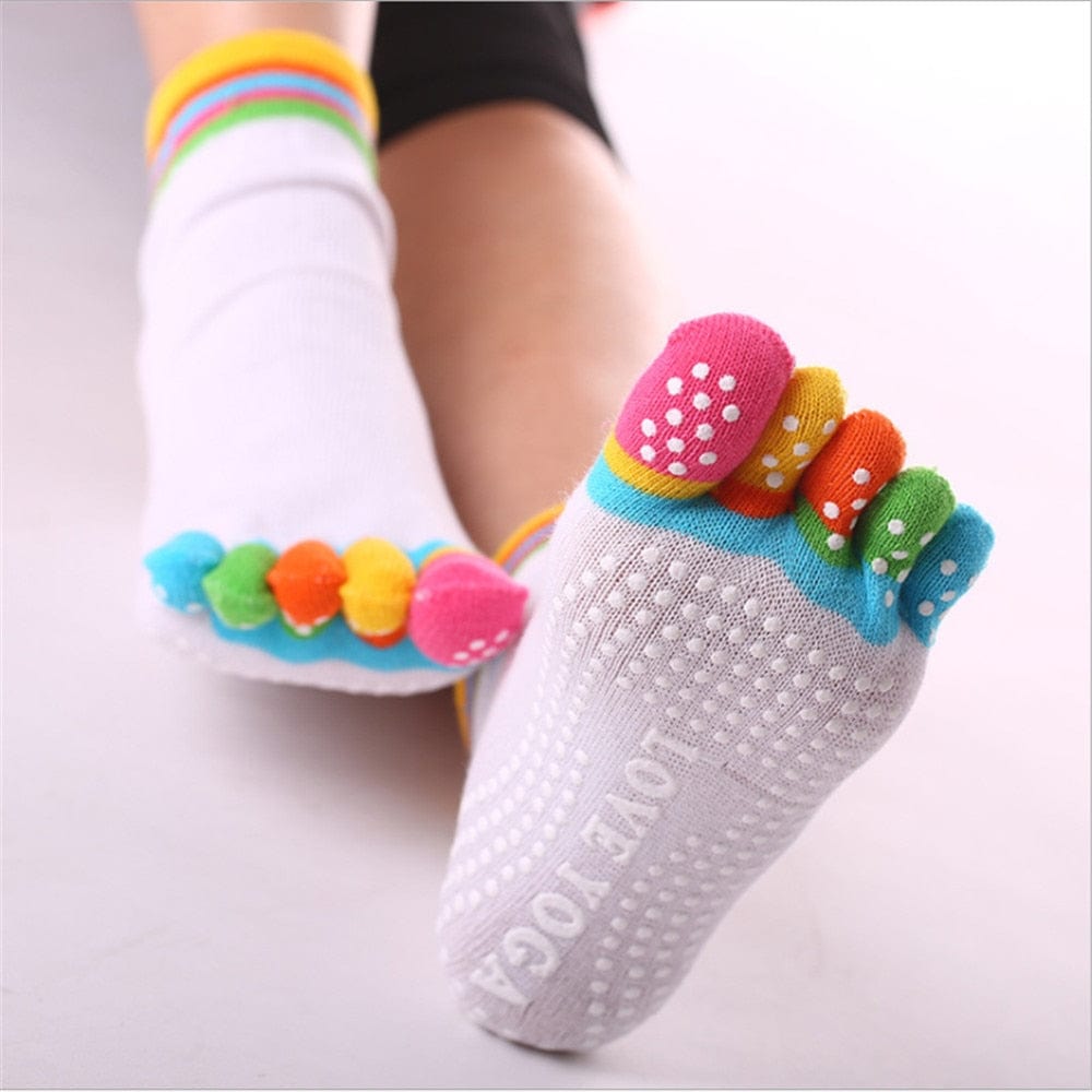 Cute and Fun Yoga Non-Slip Toe Socks