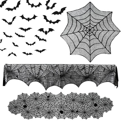 Halloween Web Skeleton Skull Tablecloth - GiddyGoatStore