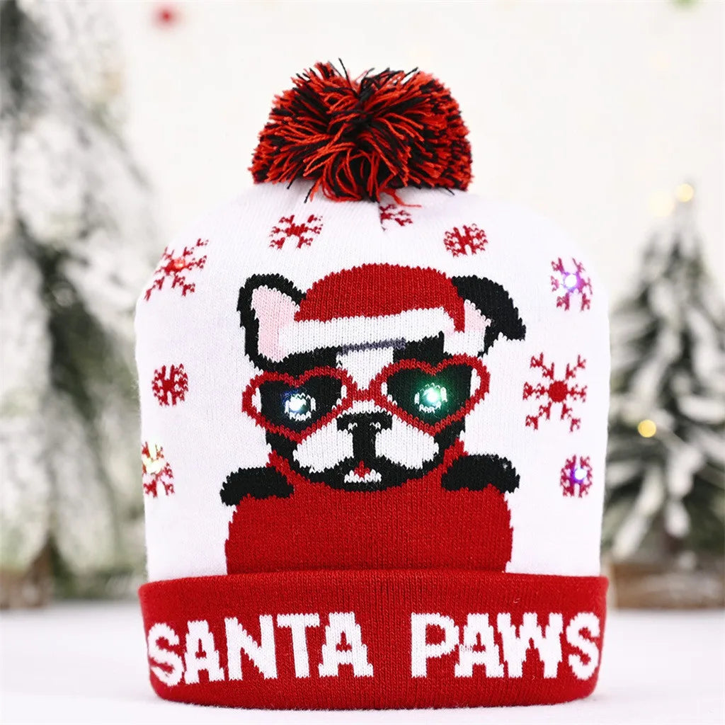 Christmas Knitted Hat With LED Flashing Lights