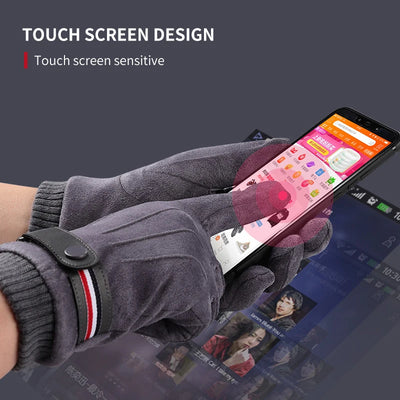 Gloves - Men's Warm Suede Touch Screen Gloves