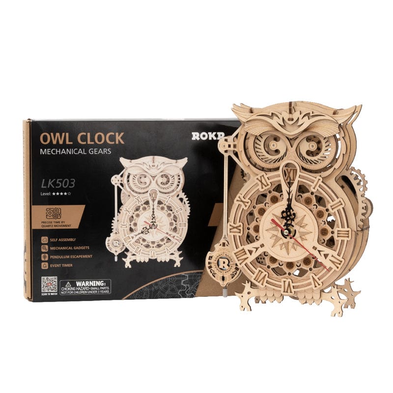 161pcs DIY 3D Owl Wooden Clock Toy Model - GiddyGoatStore