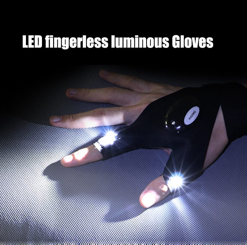 Fingerless Glove LED Flashlight  Multi Light Tool Left/Right Hand - GiddyGoatStore