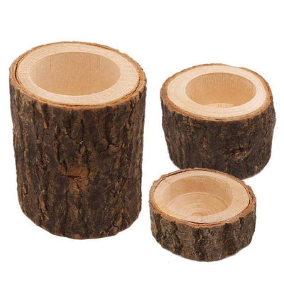 Mini Wooden Candle Holders - GiddyGoatStore