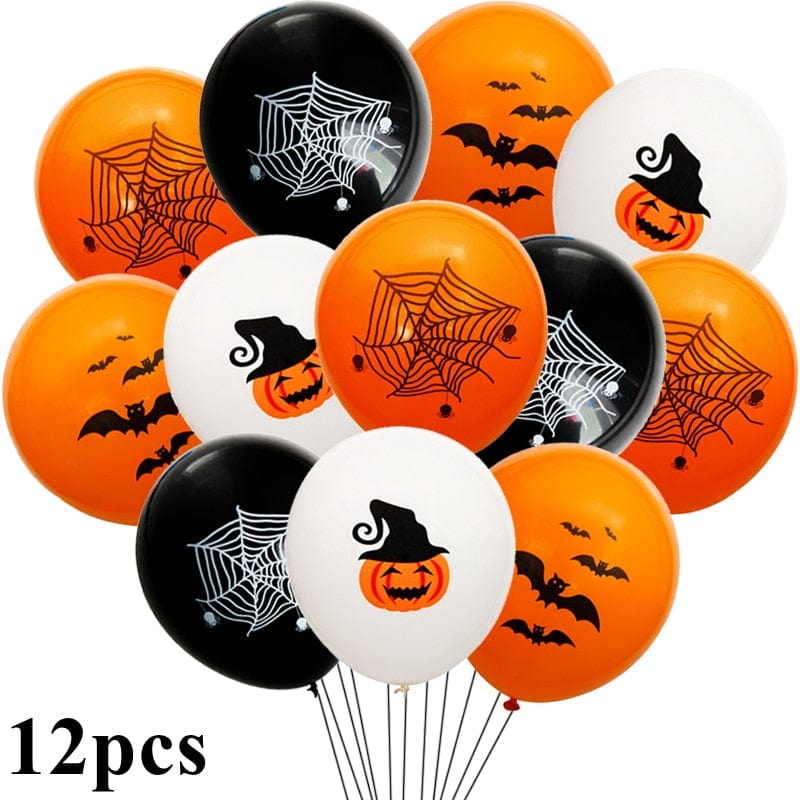 Halloween Party Balloons - 12 Pieces
