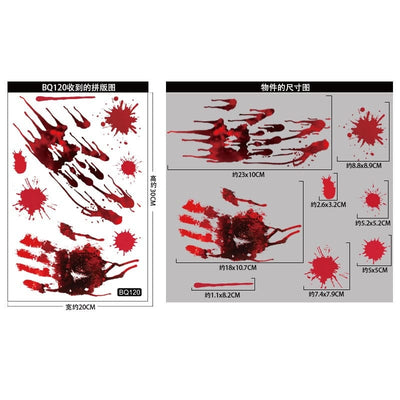 Halloween Decorative Windows Stickers - Bloody Handprint - GiddyGoatStore