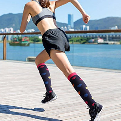 Knee-High Compression Socks - Stripes - GiddyGoatStore