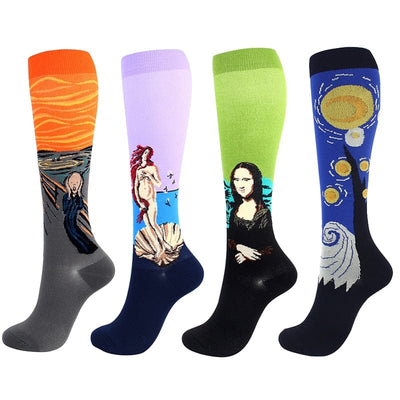 Knee-High Compression Socks - Art - GiddyGoatStore