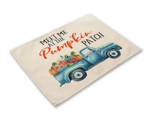 Thanksgiving Pumpkin Printed Table Place Mat - GiddyGoatStore