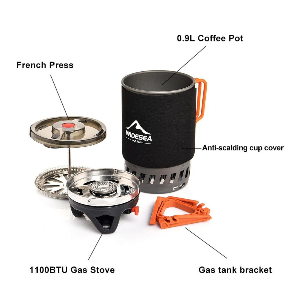 Outdoor Camping Gas Burner French Coffee Press