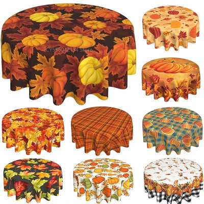 60 Inch Round Thanksgiving Rustic Table Cloth - GiddyGoatStore