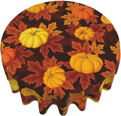 60 Inch Round Thanksgiving Rustic Table Cloth - GiddyGoatStore