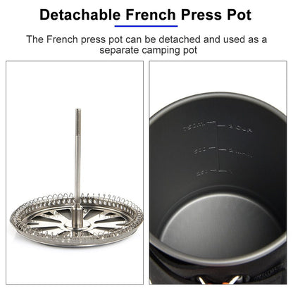 Outdoor Camping Gas Burner French Coffee Press